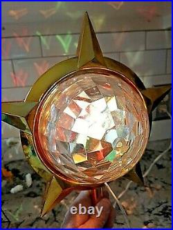 Vintage Bradford Celestial Rotating Light Tree Topper Atomic Christmas