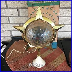 Vintage Bradford Celestial Star Christmas Tree Motion Lamp Topper with Box