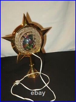 Vintage Bradford Celestial Star Christmas Tree Topper Rotating Gold (Z939)