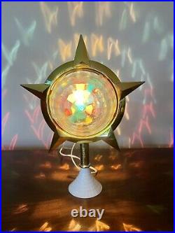 Vintage Bradford Celestial Star Motion Light Christmas Tree Topper