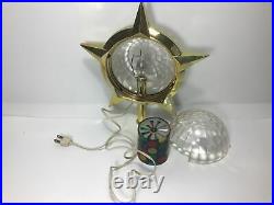 Vintage Bradford Celestial Star Rotating Light Tree Topper Atomic Christmas