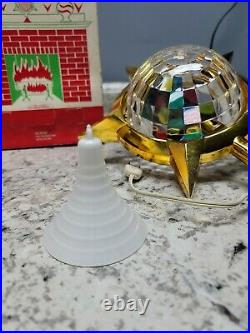 Vintage Bradford Celestial Star Rotating Light Tree Topper Atomic Christmas