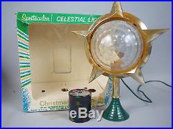 Vintage Bradford Celestial Star Spinner Christmas Tree Topper with Stand & Box