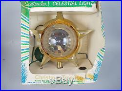 Vintage Bradford Celestial Star Spinner Christmas Tree Topper with Stand & Box