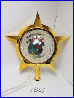 Vintage Bradford Christmas Lighted Tree Topper Celestial Star Motion Light w Box