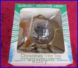 Vintage Bradford Christmas Tree Topper Motion Celestial Star Lighted Electric