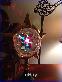 Vintage Bradford Christmas Tree Topper Spin Motion Lamp Celestial Moon AWESOME