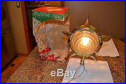 Vintage Bradford Gold Celestial Star Christmas Tree Topper FOR PARTS ONLY Works