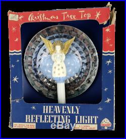 Vintage Bradford Heavenly Reflecting Light Angel Spinner Christmas Tree Topper