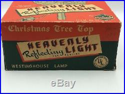 Vintage Bradford Heavenly Reflecting Light Christmas Tree Top Topper Angel & Box