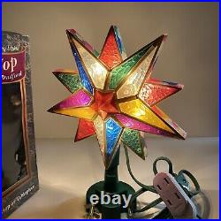 Vintage Bradford Revolving Motion Color Star Wheel Christmas Tree Topper