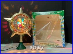 Vintage Bradford Star Celestial Christmas Tree Topper in Original Box Rotating