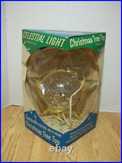 Vintage Bradford Star Celestial Light Tree Topper With Original Box