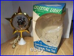 Vintage Bradford Star Celestial Light Tree Topper With Original Box