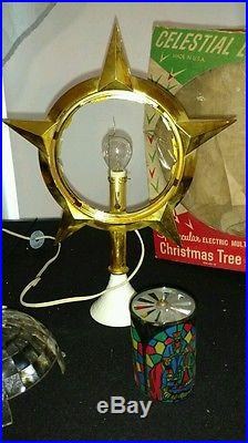 Vintage Bradford celestial christmas Tree Topper Spinner with Original Box