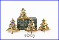 Vintage Brass Christmas Tree Stocking Holders (Set of 4) Vintage Brass Christmas Tree Stocking Holders (Set of 4)