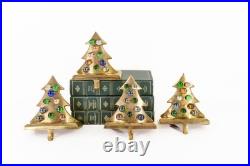 Vintage Brass Christmas Tree Stocking Holders (Set of 4) Vintage Brass Christmas Tree Stocking Holders (Set of 4)