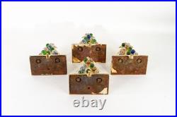 Vintage Brass Christmas Tree Stocking Holders (Set of 4)