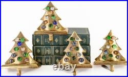 Vintage Brass Christmas Tree Stocking Holders (Set of 4)
