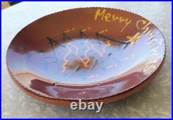 Vintage Breininger 10½ Merry Christmas Tree Redware Plate 1984 PA Folk Pottery