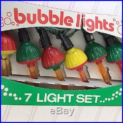 Vintage Bubble Lights Set Of 7 Original Box Ritz Christmas Tree 40's 50's