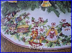 Vintage Bucilla Merry Christmas Jeweled Felt Tree Skirt & Ornament Kit