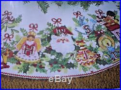 Vintage Bucilla Merry Christmas Jeweled Felt Tree Skirt & Ornament Kit