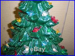 Vintage CERAMIC CHRISTMAS TREE 2 part 20 Birds Butterflies Multi Color AM