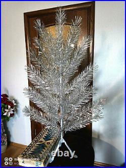 Vintage CHRISTMAS TREE USSR. Aluminum color 4Ft very rare. 1974s