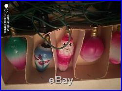 Vintage CHRISTMAS Tree String of 18 Figural Glass Bulbs Lamps C6 Lig rare! (A)