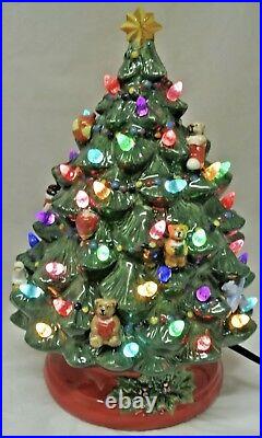 Vintage CHRISTOPER RADKO LIGHTED CERAMIC CHRISTMAS TREE Complete IN BOX