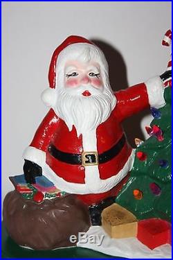 Vintage CRAMER 1979 Ceramic Christmas Tree Glo Plug Santa With Base Rare