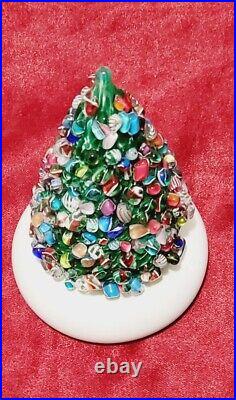 Vintage Cape Cod Glass Works Art Glass Christmas Tree 4 X 2.5