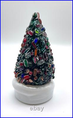 Vintage Cape Cod Glass Works Fused Christmas Tree Figurine Sagamore MA Gorgeous