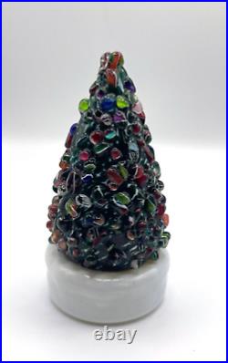 Vintage Cape Cod Glass Works Fused Christmas Tree Figurine Sagamore MA Gorgeous