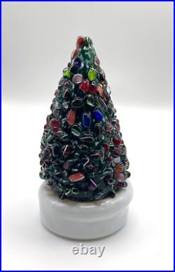 Vintage Cape Cod Glass Works Fused Christmas Tree Figurine Sagamore MA Gorgeous