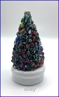 Vintage Cape Cod Glass Works Fused Christmas Tree Figurine Sagamore MA Gorgeous