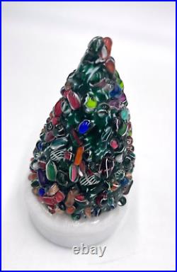 Vintage Cape Cod Glass Works Fused Christmas Tree Figurine Sagamore MA Gorgeous