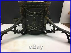 Vintage Cast Iron Ornate Christmas Tree Trunk Stand Heavy And Solid Decorative