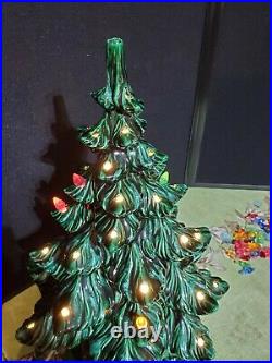 Vintage Ceramic 16 Christmas Tree Lighted