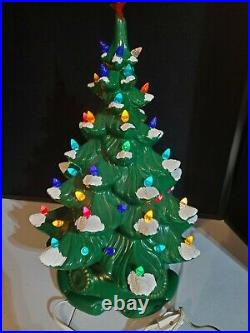 Vintage Ceramic 17 Christmas Tree Lighted