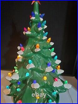 Vintage Ceramic 17 Christmas Tree Lighted