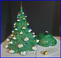 Vintage Ceramic 17 Christmas Tree Lighted