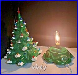 Vintage Ceramic 17 Christmas Tree Lighted