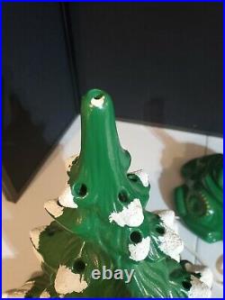 Vintage Ceramic 17 Christmas Tree Lighted