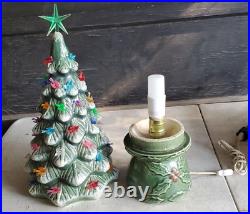 Vintage Ceramic 20 Christmas Tree Star Color Bird Lights Ceramic Base Rare