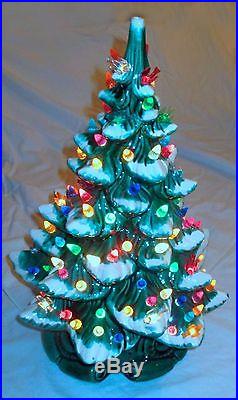 Vintage Ceramic Atlantic Mold 100 Light Christmas Tree 16 Flocked