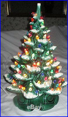 Vintage Ceramic Atlantic Mold 100 Light Christmas Tree 16 Flocked