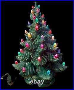 Vintage Ceramic Atlantic Mold Christmas Tree 19 Tall 49 Multicolor Bulbs