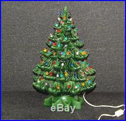 Vintage Ceramic Christmas Tree 15 Atlantic Mold Multi Color Green Tree Nice